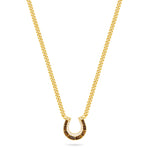 TALIS CHAINS Horse Shoe Pendant Necklace in Tigers Eye