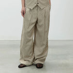 ALYSI Striped Trousers in Sage