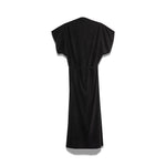 MILLA Sleeveless Long Gathered Dress in Charcoal