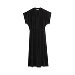 MILLA Sleeveless Long Gathered Dress in Charcoal