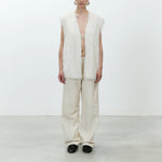 ALYSI Fringed Gilet in Meringue