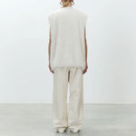 ALYSI Fringed Gilet in Meringue