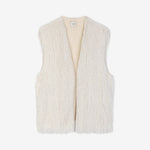 ALYSI Fringed Gilet in Meringue
