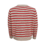 BLACK COLOUR Dell Striped Knit Cardigan in Red