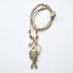 PHILIPPA KUNISCH L Fish Necklace in White
