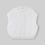 BEAUMONT ORGANIC Nancy Jersey & Poplin Shirt in White
