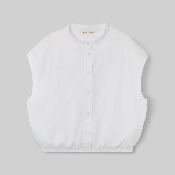 BEAUMONT ORGANIC Nancy Jersey & Poplin Shirt in White