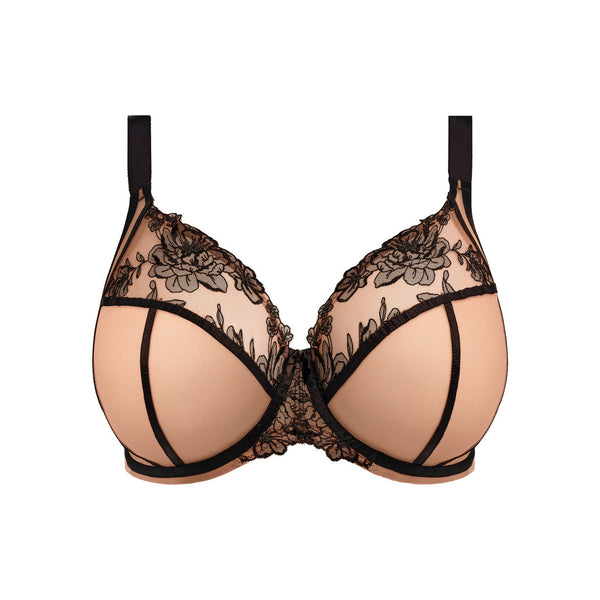 ELOMI Teagan Underwire Plunge Bra in Cafe Au Lait