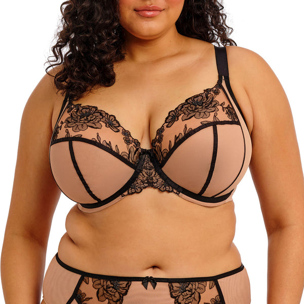 ELOMI Teagan Underwire Plunge Bra in Cafe Au Lait