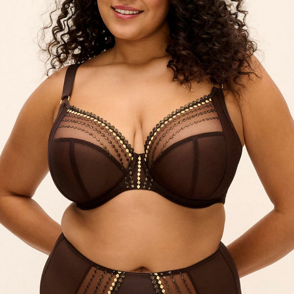 ELOMI Matilda Underwired Plunge Bra in Gold Rush