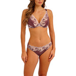 WACOAL Modern Affair Underwired Plunge Bra in Rose Brown/Cradle Pink