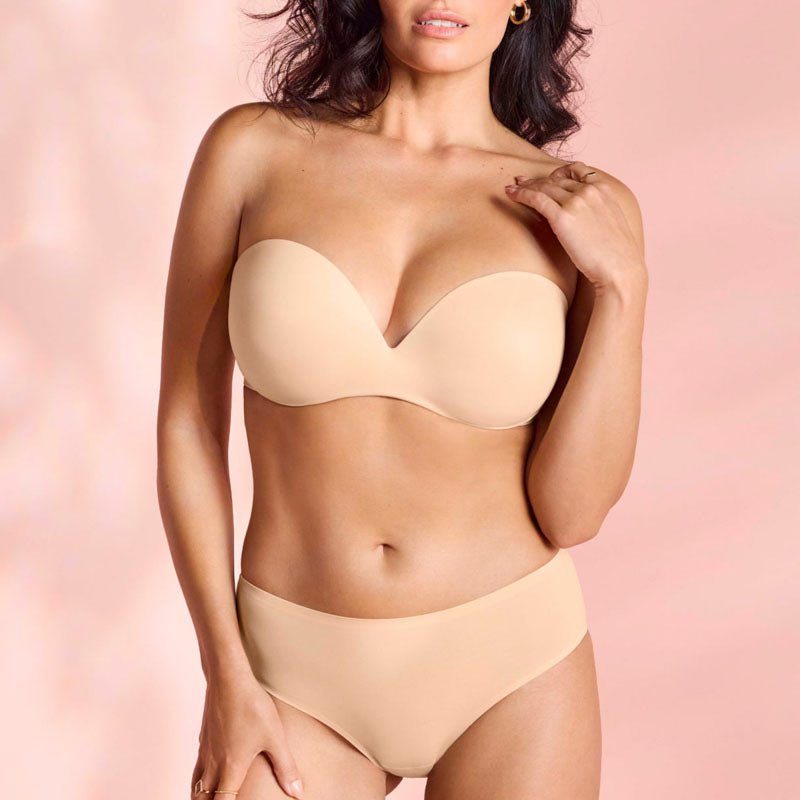 WACOAL Ines Secret Underwire Moulded Strapless Bra in Frappe
