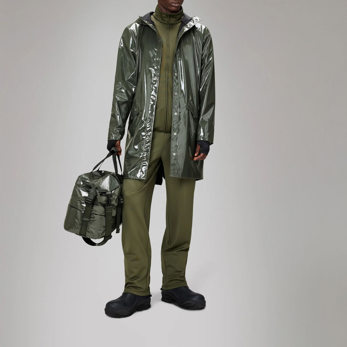 RAINS Long Jacket W3 in Swamp