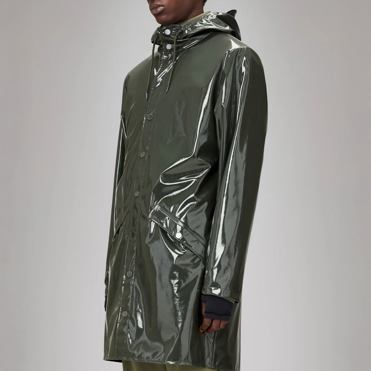 RAINS Long Jacket W3 in Swamp