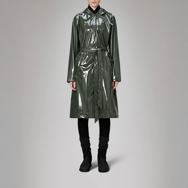 RAINS A-Line Longer W Jacket W3 in Swamp