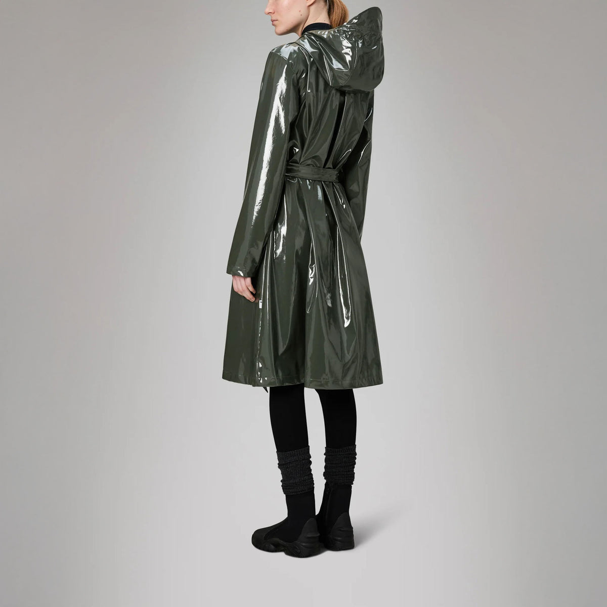 RAINS A-Line Longer W Jacket W3 in Swamp
