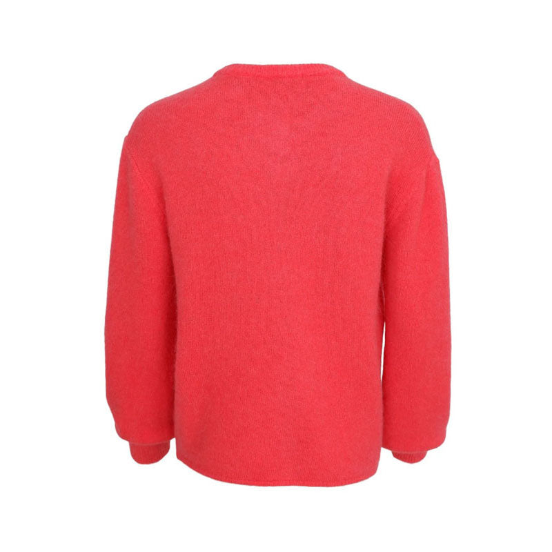BLACK COLOUR Bella Knit Cardigan in Coral red