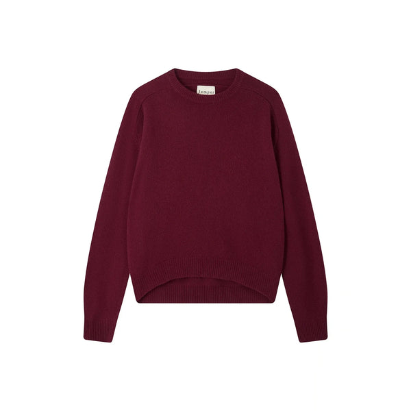 JUMPER 1234 Cashmere Oversize Crew Neck Jumper in Cherry Lacquer