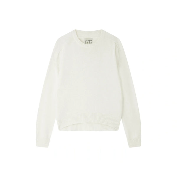 JUMPER 1234 Cashmere Oversize Crew Neck Jumper in Organic White