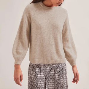 Ryder Oversized Crew Neck Jumper in Taupe