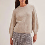 Ryder Oversized Crew Neck Jumper in Taupe