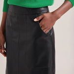 Arlo Leather Maxi Pencil Skirt in Black