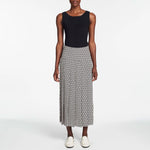 CEFINN Pleated Maxi Skirt in Ecru/Black