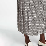 CEFINN Pleated Maxi Skirt in Ecru/Black