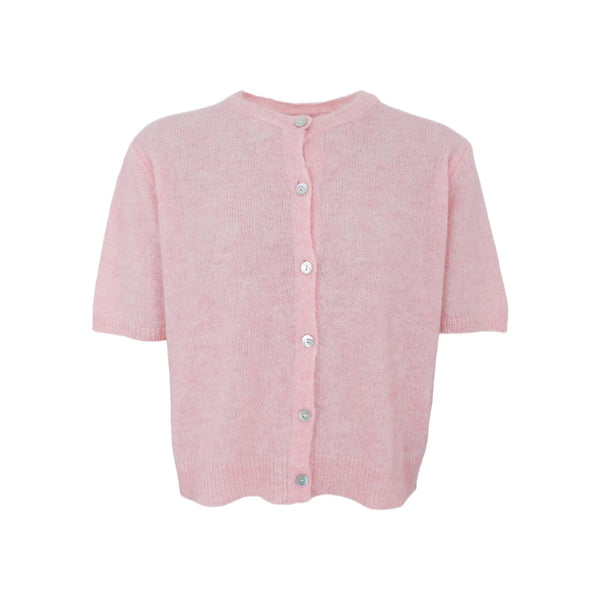 BLACK COLOUR BCDell Short Sleeve Cardigan in Raspberry