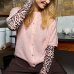 BLACK COLOUR BCDell Short Sleeve Cardigan in Raspberry