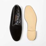 BOWHILL & ELLIOT Black Velvet Plain Venetian Pumps in Black Velvet