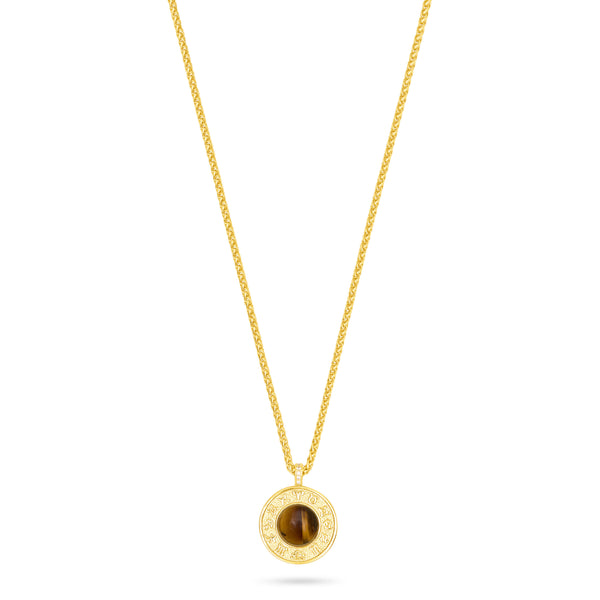 TALIS CHAINS Zodiac Pendant Necklace in Tigers Eye