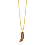 TALIS CHAINS Shark Tooth Pendant Necklace in Red Watermelon Skin