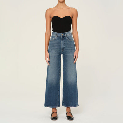 DL1961 Hepburn Wide Leg Jeans in Seagate