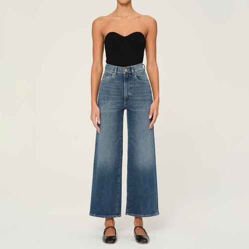 DL1961 Hepburn Wide Leg Jeans in Seagate