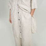 Silver Stick Linen Trousers in Ivory Silver