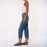 DL1961 Thea Boyfriend Relaxed Tapered Jeans in Wythe Cuffed