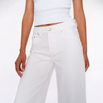 DL1961 Hepburn Wide Leg Mid Rise Ankle Jeans in White