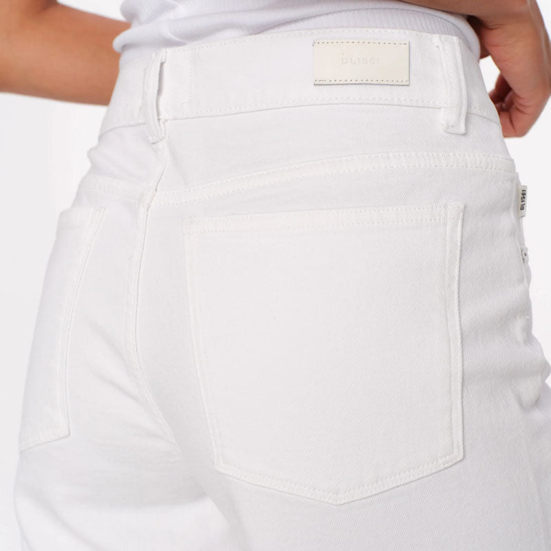 DL1961 Hepburn Wide Leg Mid Rise Ankle Jeans in White