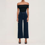 DL1961 Hepburn Wide Leg High Rise Ankle Jeans in Flatiron