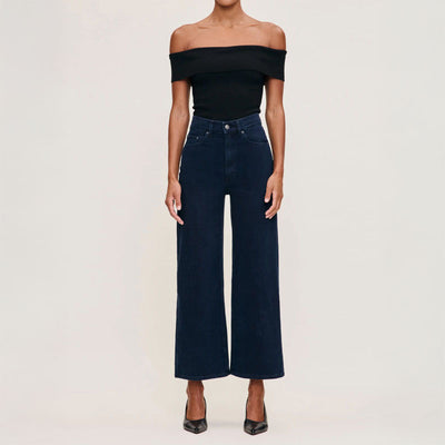 DL1961 Hepburn Wide Leg High Rise Ankle Jeans in Flatiron
