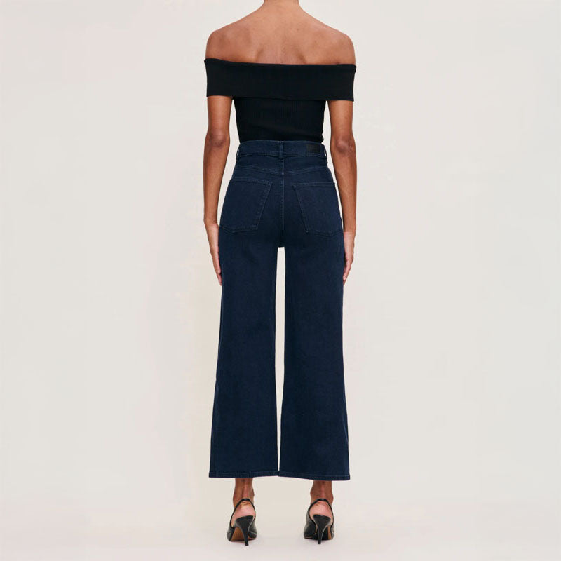DL1961 Hepburn Wide Leg High Rise Ankle Jeans in Flatiron