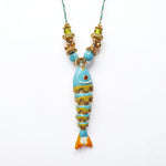 PHILIPPA KUNISCH M Fish Necklace in Turquoise