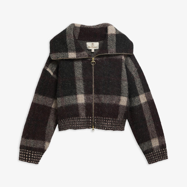 BARBOUR Carville Knitted Zip Through Jacket in Mutli