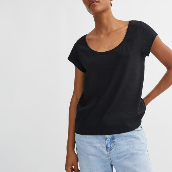 SKALL Andy Wide Neck Tee in Black