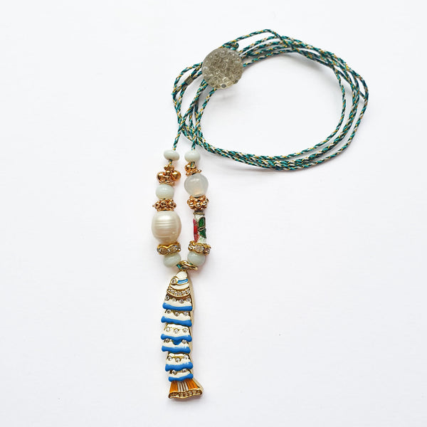 PHILIPPA KUNISCH S Fish Necklace in Blue
