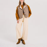TINSELS Djoudi Molly Wide Leg Corduroy Trousers in Meringue