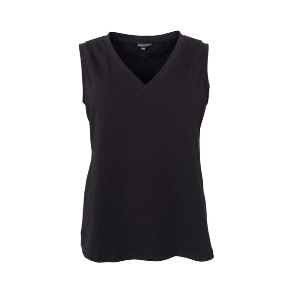 BLACK COLOUR BCMay V Neck Top in Black
