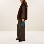 BY-BAR Mona Faux Fur Gilet in Dark Brown