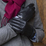 DENTS Fleming Leather Driving Gloves in Black